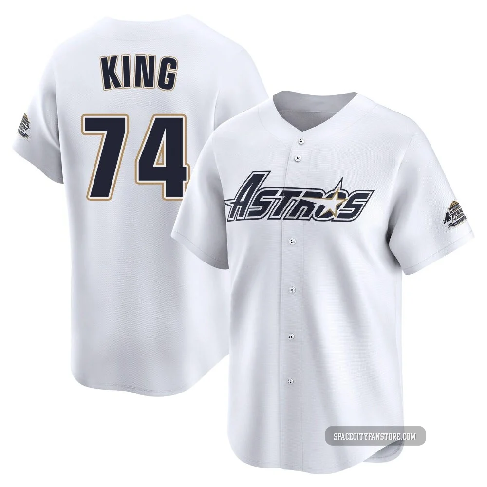 Youth Bryan King Houston Astros ＃74 White Limited - Throwback Cooperstown Collection Jersey