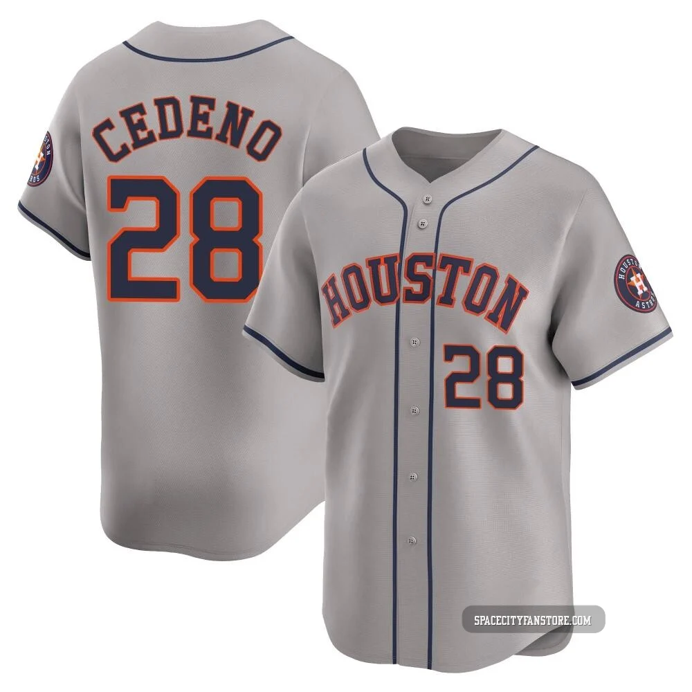Youth Cesar Cedeno Houston Astros ＃28 Gray Limited - Away Jersey