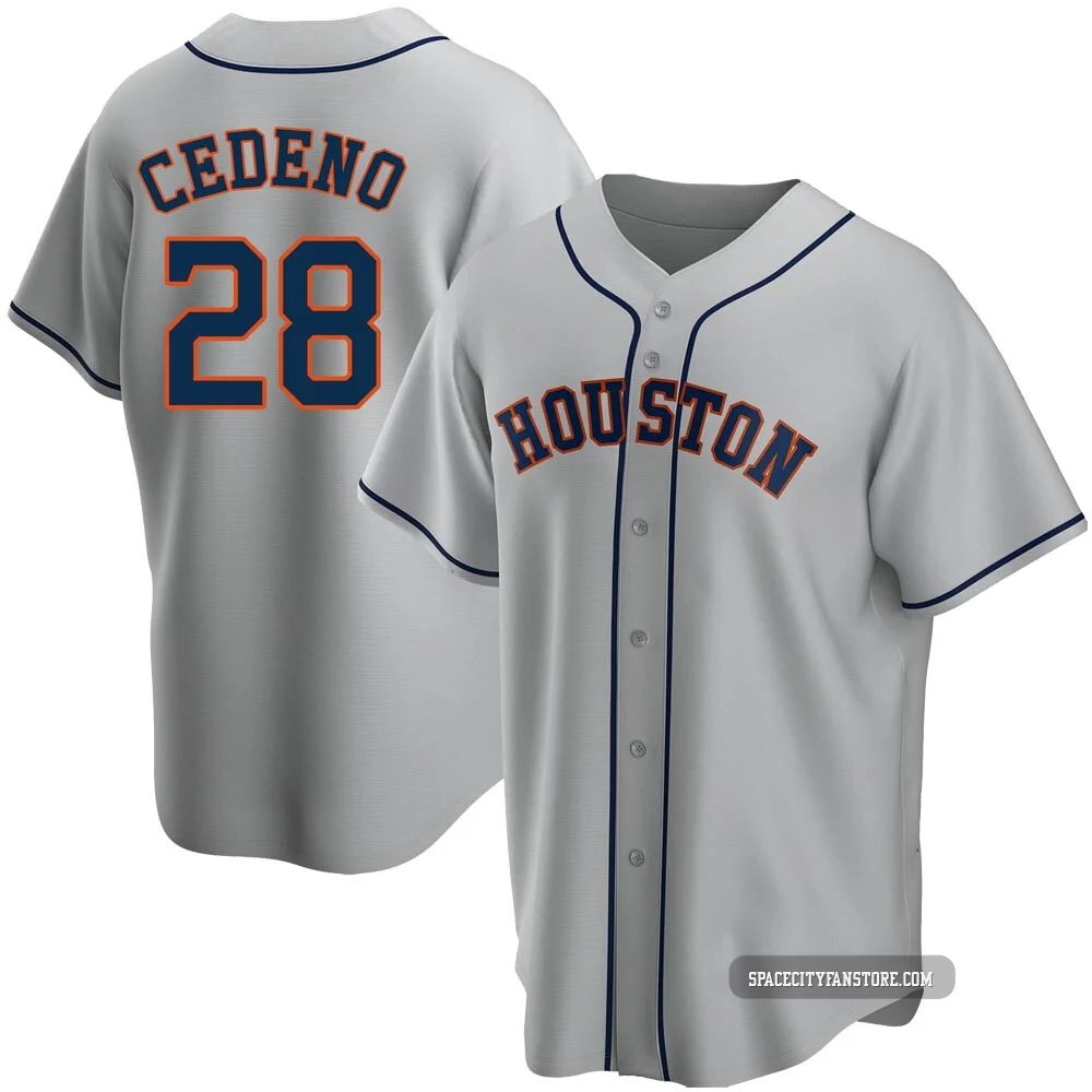 Youth Cesar Cedeno Houston Astros ＃28 Gray Replica - Road Jersey