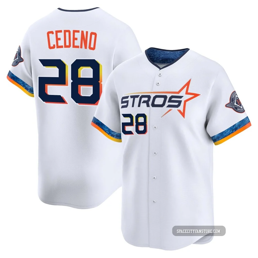Youth Cesar Cedeno Houston Astros ＃28 White Limited - 2025 City Connect Jersey
