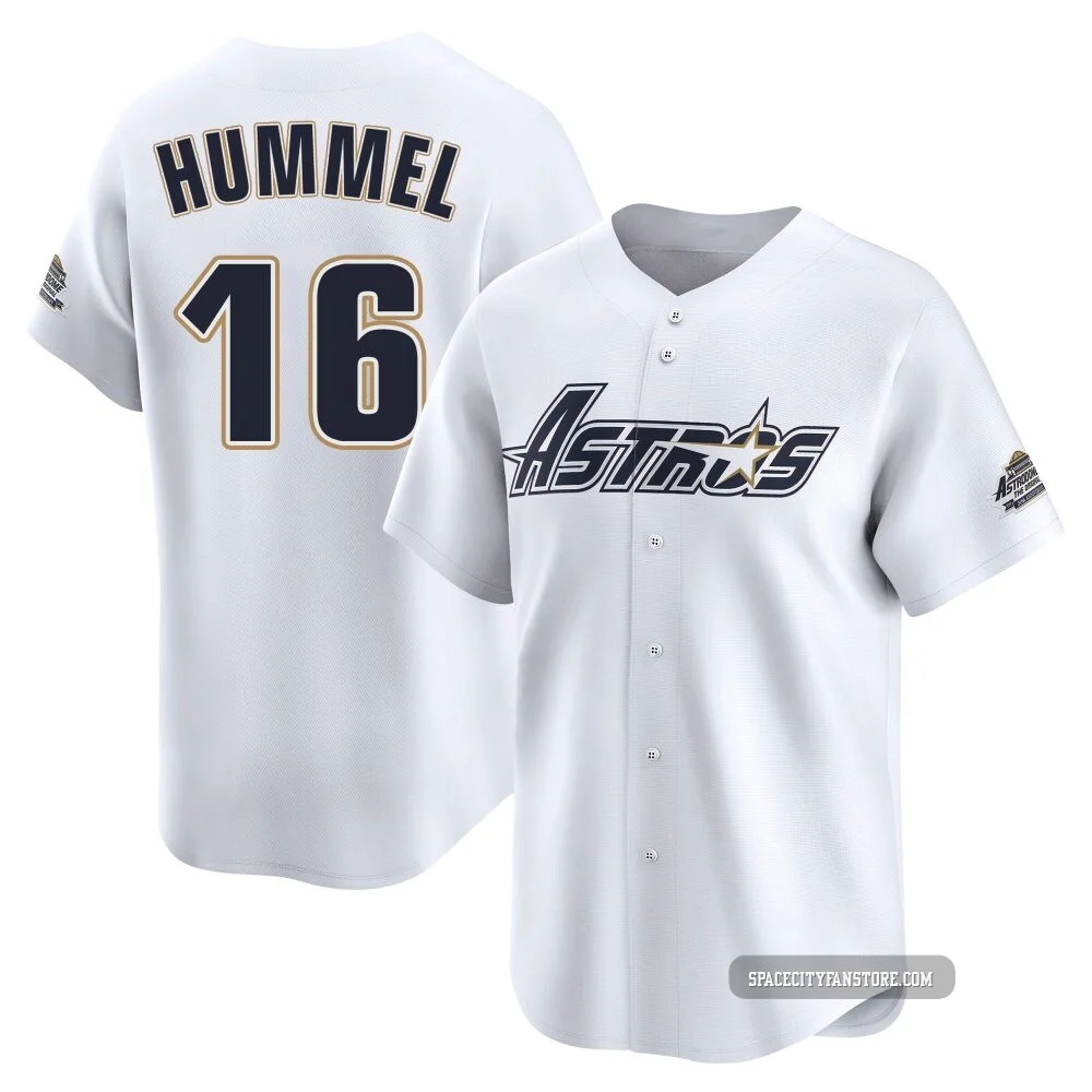 Youth Cooper Hummel Houston Astros ＃16 White Limited - Throwback Cooperstown Collection Jersey