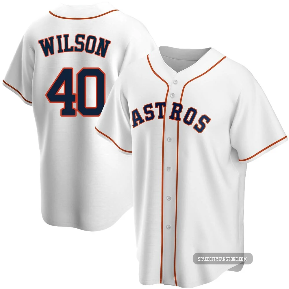 Youth Don Wilson Houston Astros ＃40 White Replica - Home Jersey