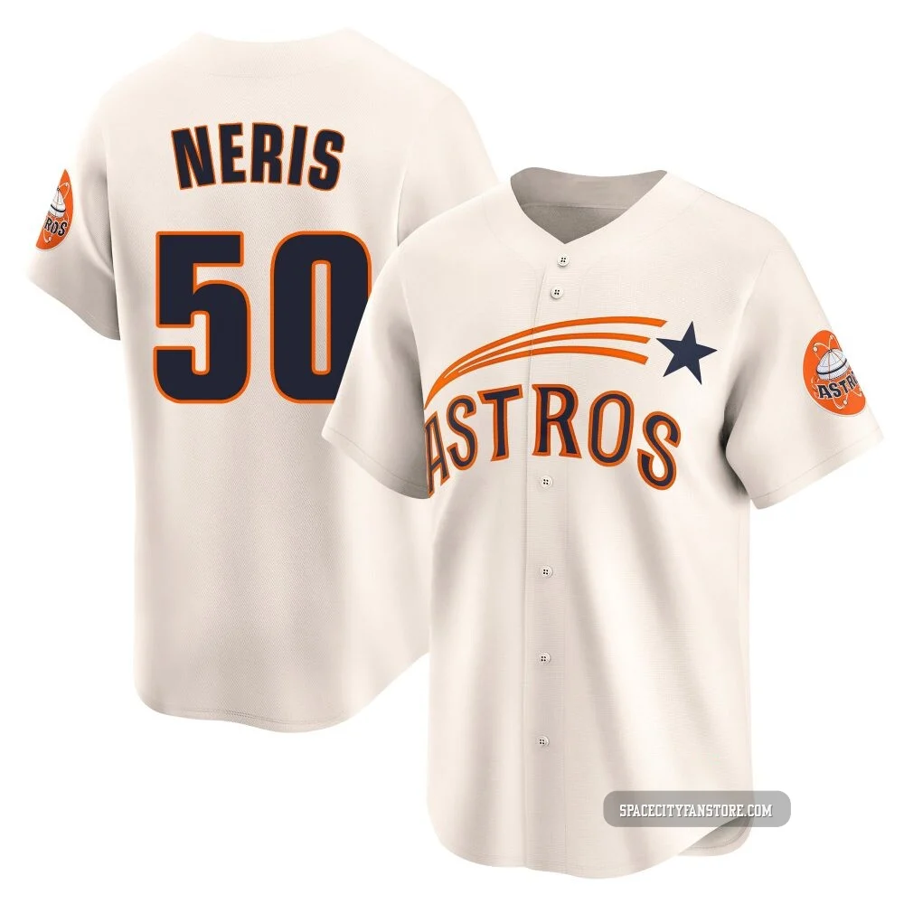 Youth Hector Neris Houston Astros ＃50 Cream Limited - Throwback Cooperstown Collection Jersey