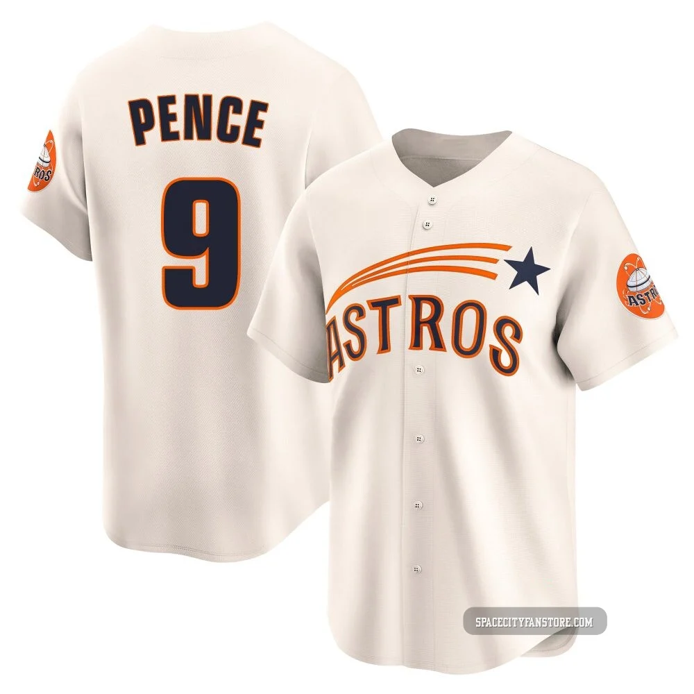 Youth Hunter Pence Houston Astros ＃9 Cream Limited - Throwback Cooperstown Collection Jersey