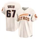 Youth Jairo Solis Houston Astros ＃67 Cream Limited - Throwback Cooperstown Collection Jersey