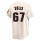 Youth Jairo Solis Houston Astros ＃67 Cream Limited - Throwback Cooperstown Collection Jersey
