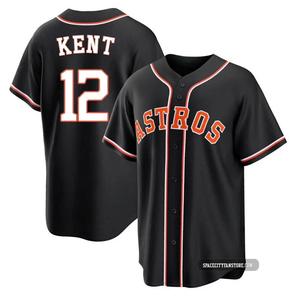 Youth Jeff Kent Houston Astros ＃12 Black Replica - Fashion Out Jersey