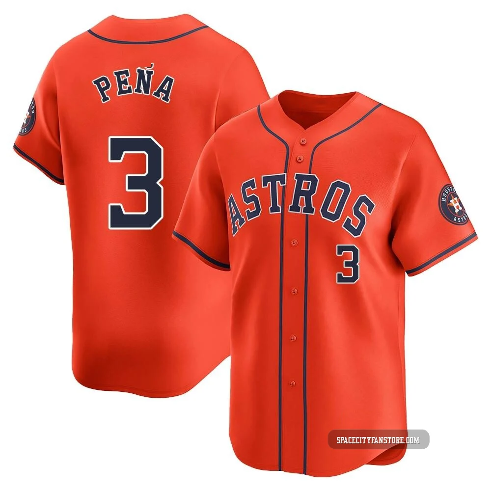 Youth Jeremy Pena Houston Astros ＃3 Orange Limited - Alternate Jersey