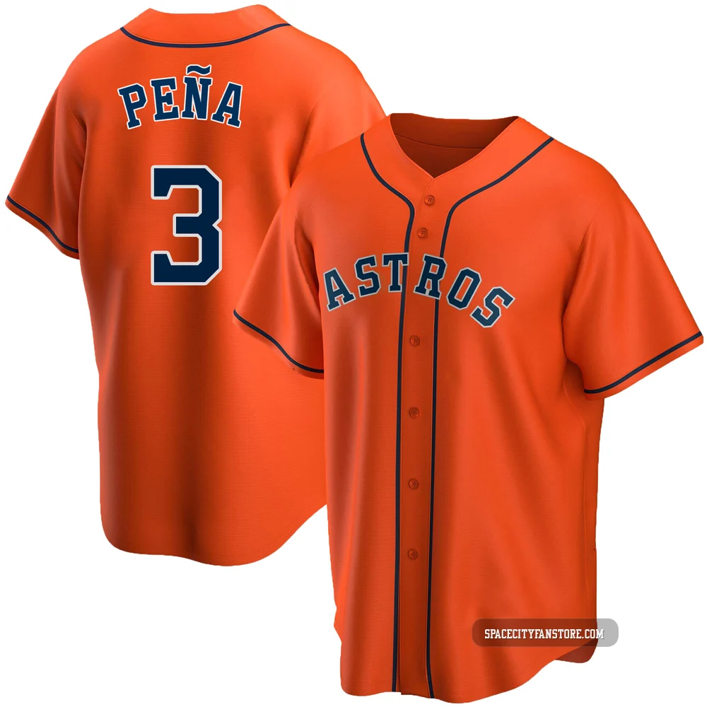 Youth Jeremy Pena Houston Astros ＃3 Orange Replica - Alternate Jersey