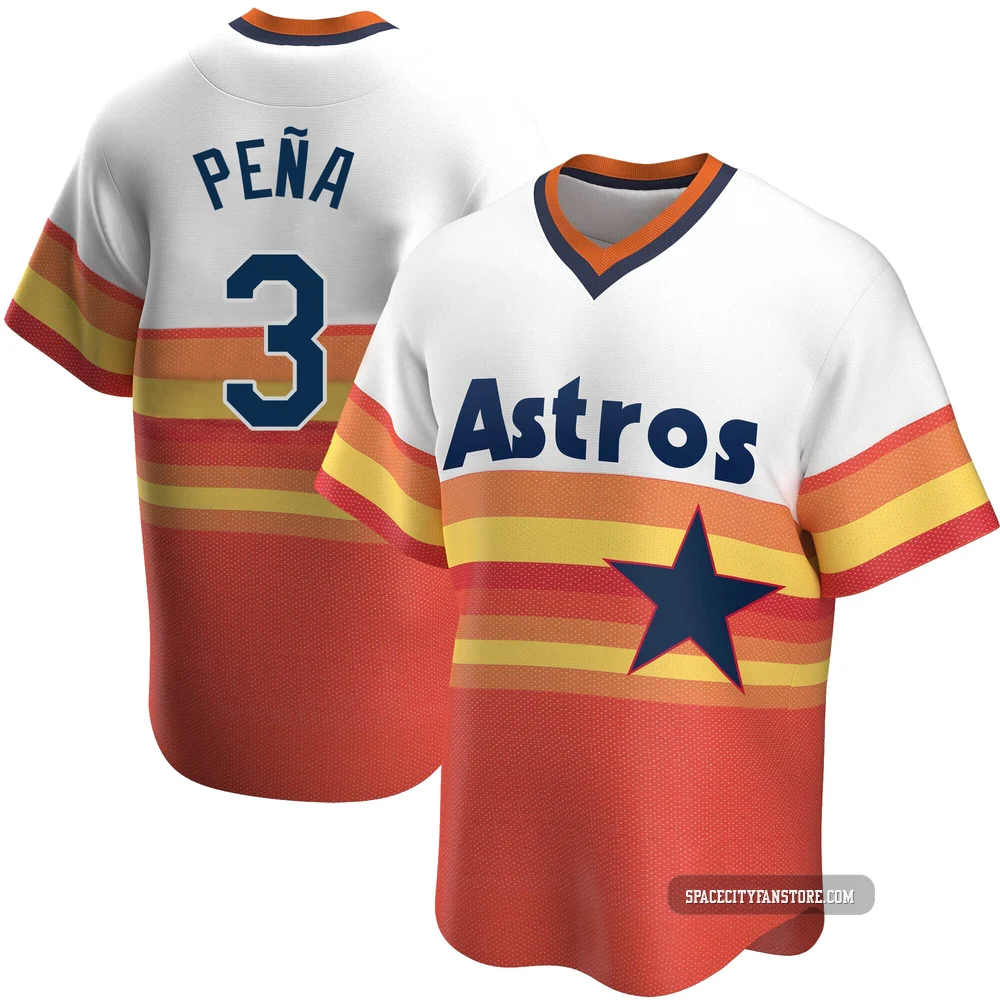 Youth Jeremy Pena Houston Astros ＃3 White Replica - Home Cooperstown Collection Jersey
