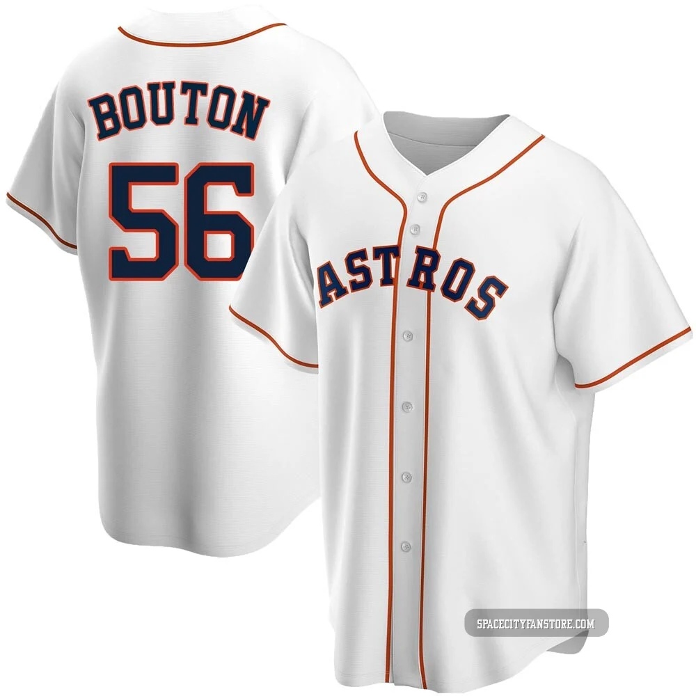 Youth Jim Bouton Houston Astros ＃56 White Replica - Home Jersey