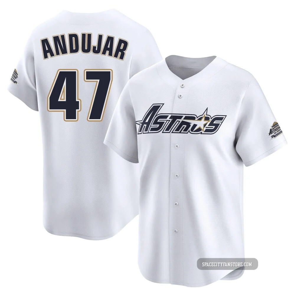 Youth Joaquin Andujar Houston Astros ＃47 White Limited - Throwback Cooperstown Collection Jersey