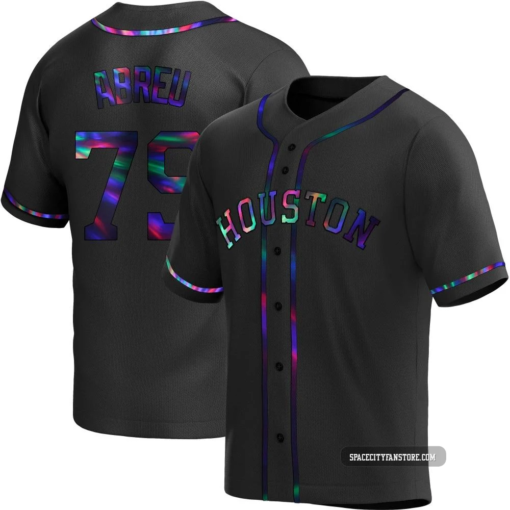 Youth Jose Abreu Houston Astros ＃79 Black Replica - Holographic Alternate Jersey