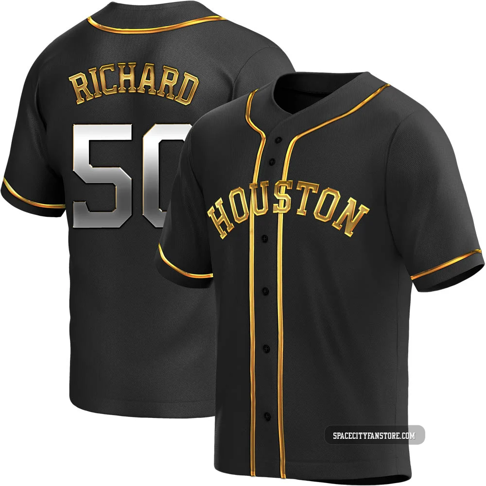 Youth J.R. Richard Houston Astros ＃50 Gold Replica - Black en Alternate Jersey