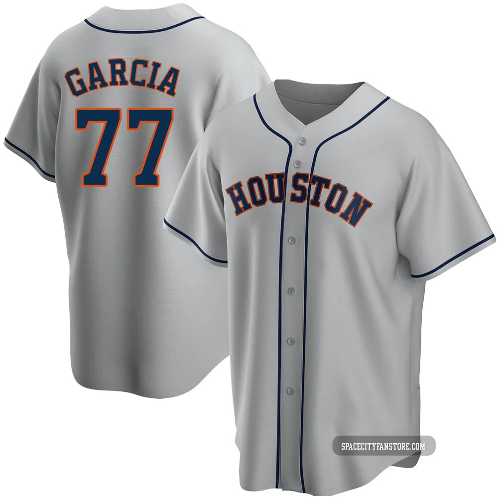Youth Luis Garcia Houston Astros ＃77 Gray Replica - Road Jersey