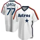 Youth Luis Garcia Houston Astros ＃77 White Replica - Home Cooperstown Collection Team Jersey