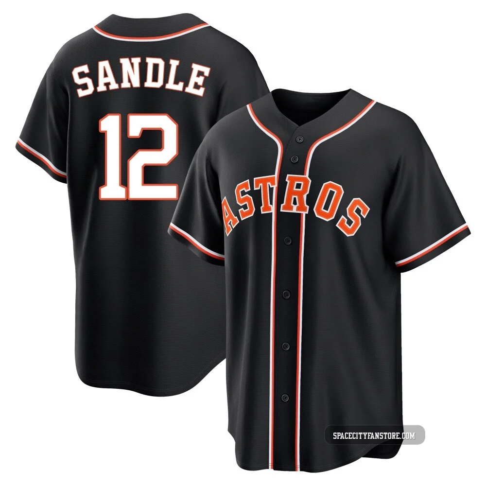 Youth Michael Sandle Houston Astros ＃12 Black Replica - Fashion Out Jersey