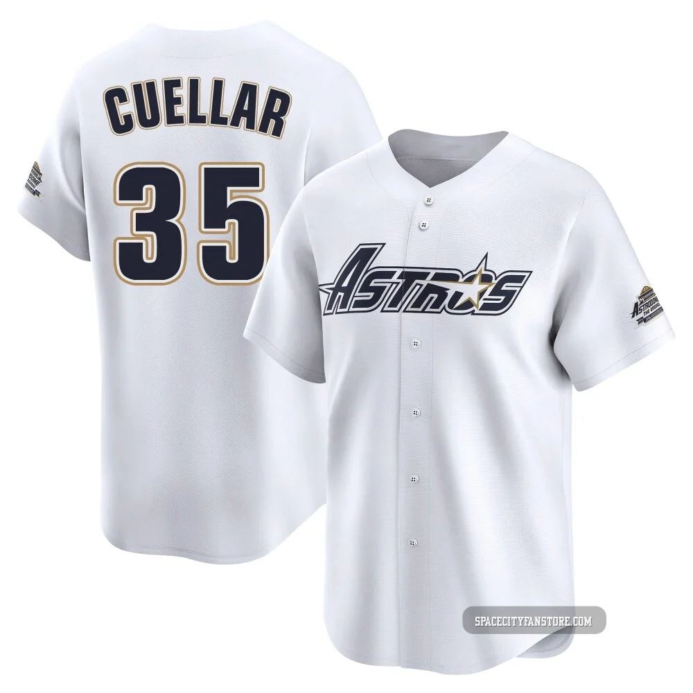 Youth Mike Cuellar Houston Astros ＃35 White Limited - Throwback Cooperstown Collection Jersey