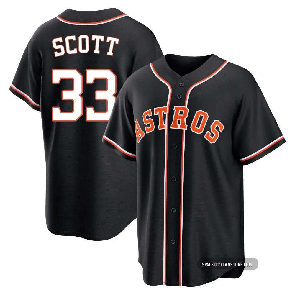 Youth Mike Scott Houston Astros ＃33 Black Replica - Fashion Out Jersey