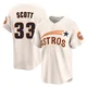 Youth Mike Scott Houston Astros ＃33 Cream Limited - Throwback Cooperstown Collection Jersey
