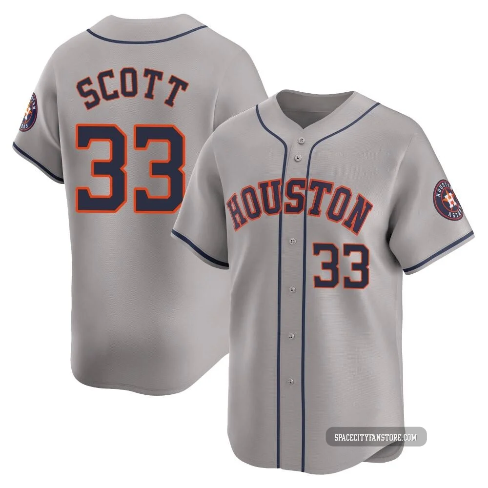 Youth Mike Scott Houston Astros ＃33 Gray Limited - Away Jersey