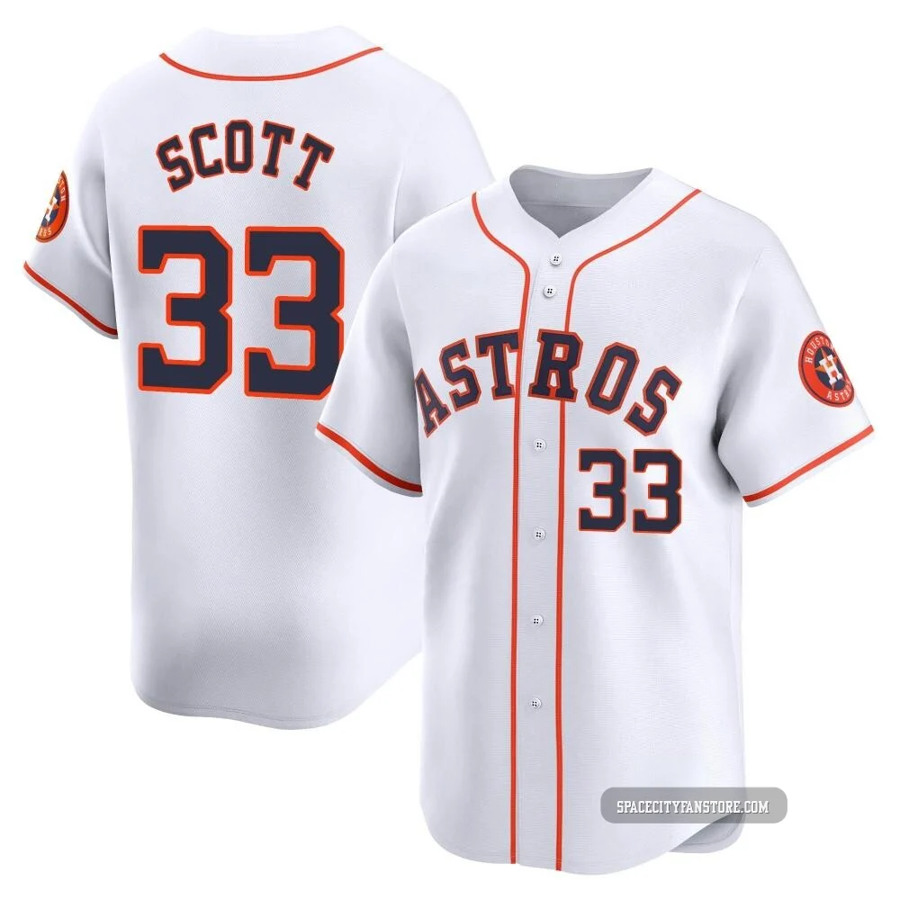 Youth Mike Scott Houston Astros ＃33 White Limited - Home Jersey