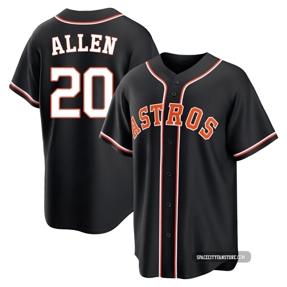 Youth Nick Allen Houston Astros ＃20 Black Replica - Fashion Out Jersey