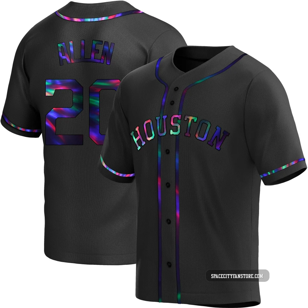 Youth Nick Allen Houston Astros ＃20 Black Replica - Holographic Alternate Jersey