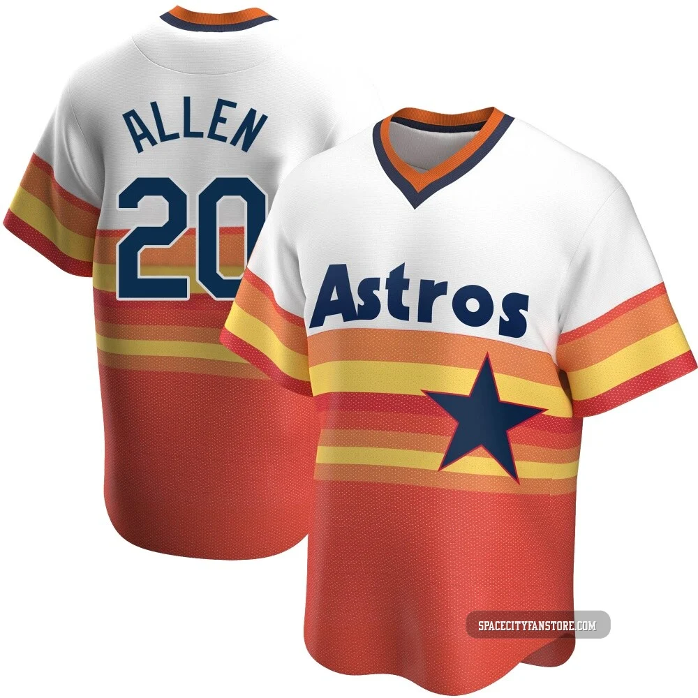 Youth Nick Allen Houston Astros ＃20 White Replica - Home Cooperstown Collection Jersey