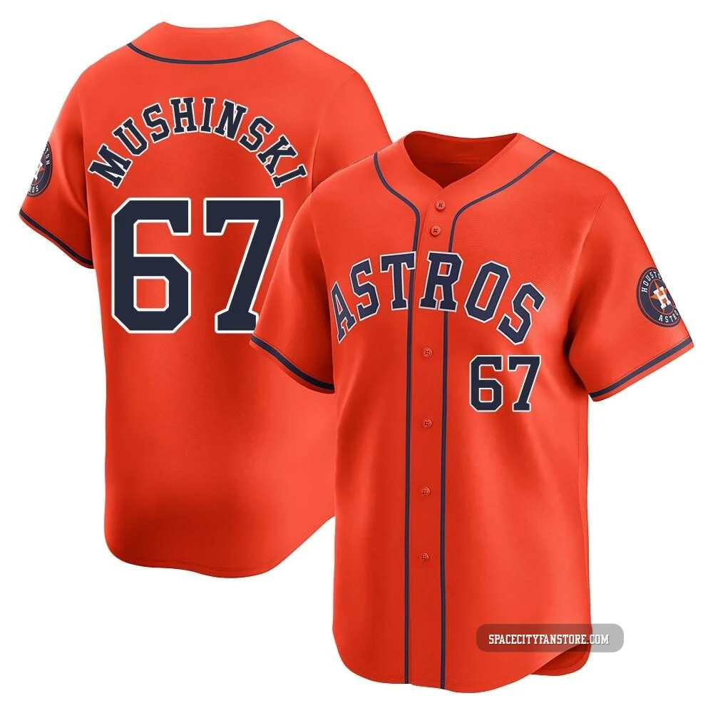 Youth Parker Mushinski Houston Astros ＃67 Orange Limited - Alternate Jersey