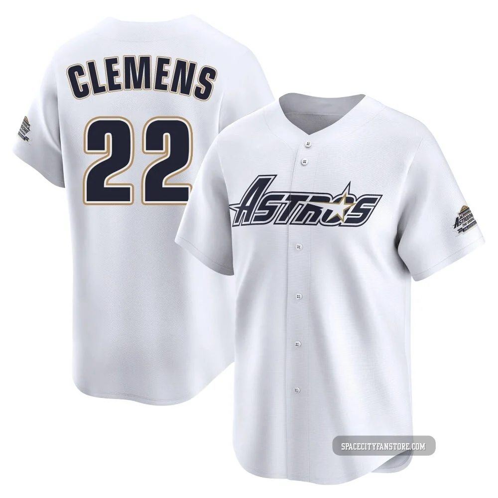 Youth Roger Clemens Houston Astros ＃22 White Limited - Throwback Cooperstown Collection Jersey