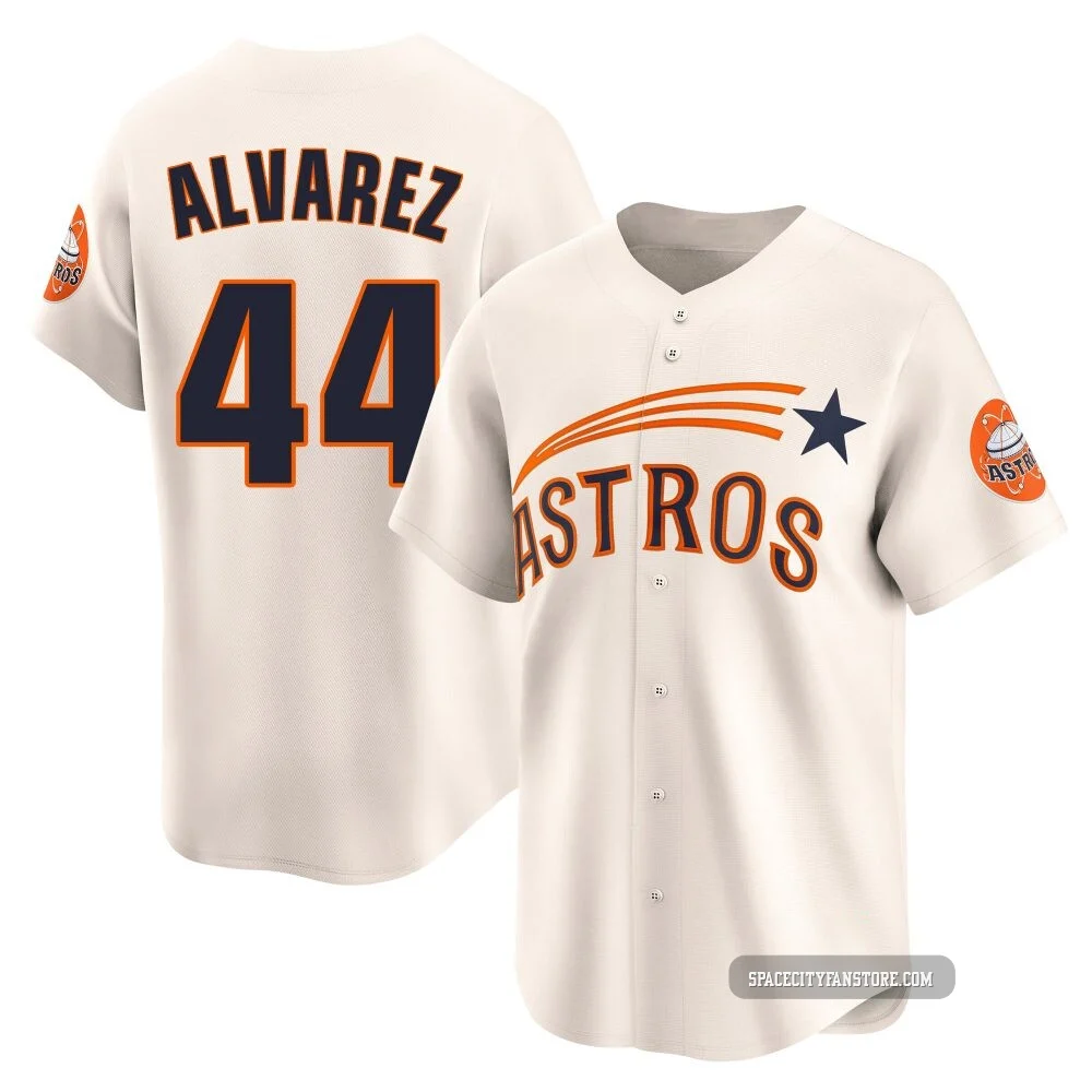Youth Yordan Alvarez Houston Astros ＃44 Cream Limited - Throwback Cooperstown Collection Jersey