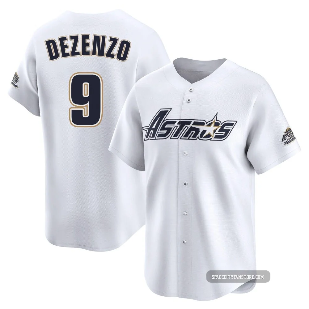 Youth Zach Dezenzo Houston Astros ＃9 White Limited - Throwback Cooperstown Collection Jersey